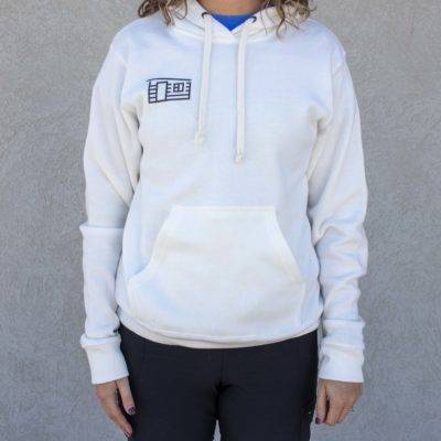 White Casas hoodie with the house design